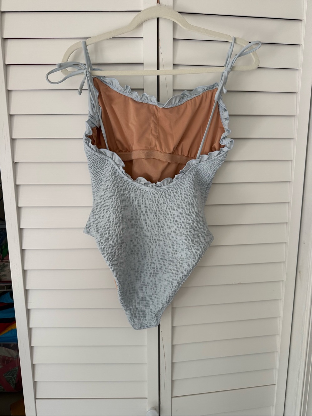 J. Crew Light Blue Smocked One-Piece - Picture 2 of 2